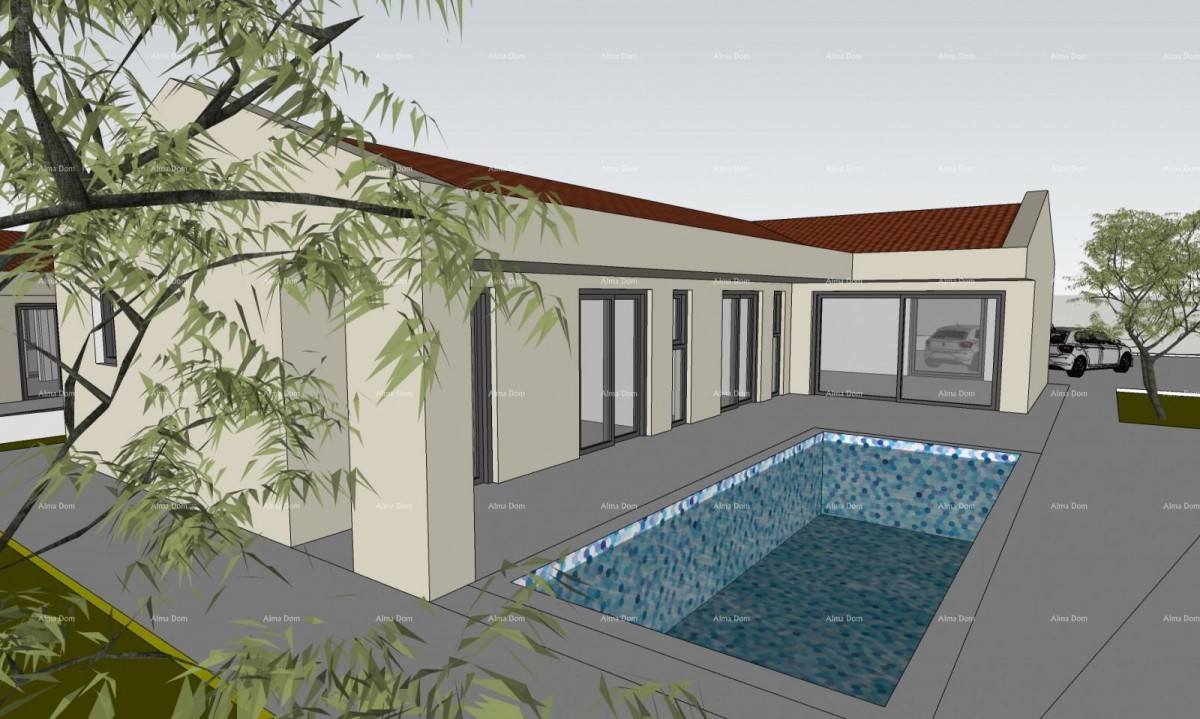 PRODAJA – Građevinsko zemljište s građevinskom dozvolom i projektom kuće s bazenom, Marčana! 4