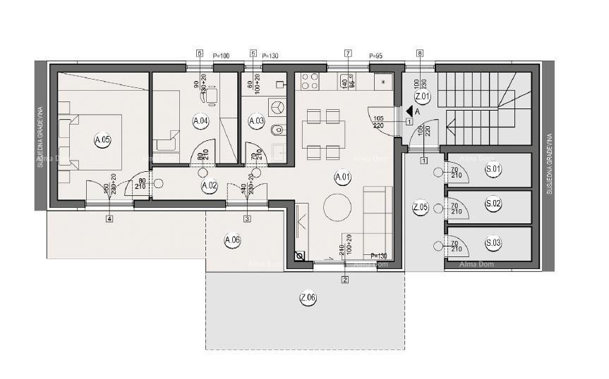 Prodaja stanov v gradnji - nov stanovanjski kompleks, Pula! Stan A Zg A2 7