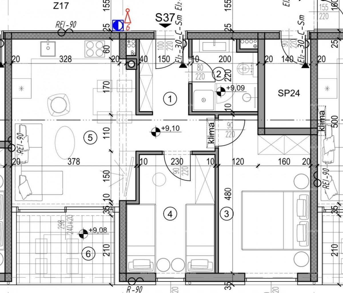Pula. New multi-family building. Apartment for sale with parking space and storage. Close to the new hospital. S37 5
