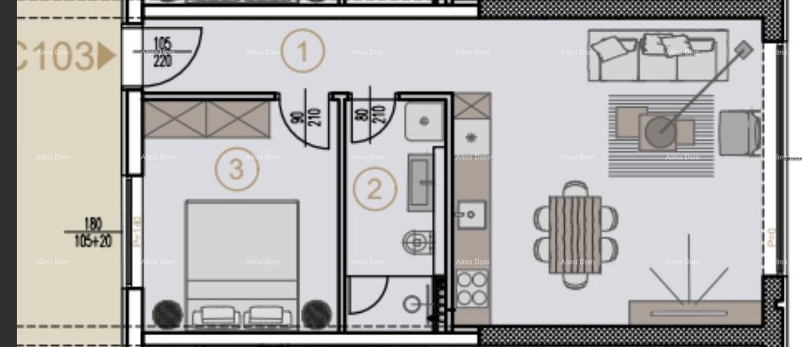 Prodaja stanova u novom poslovno - stambenom projektu, Poreč, C103 12