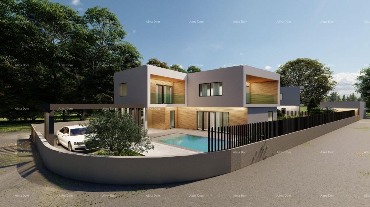 Prodaje se kuća u fazi izgradnje, sa bazenom i pogledom na more u Pomeru 14