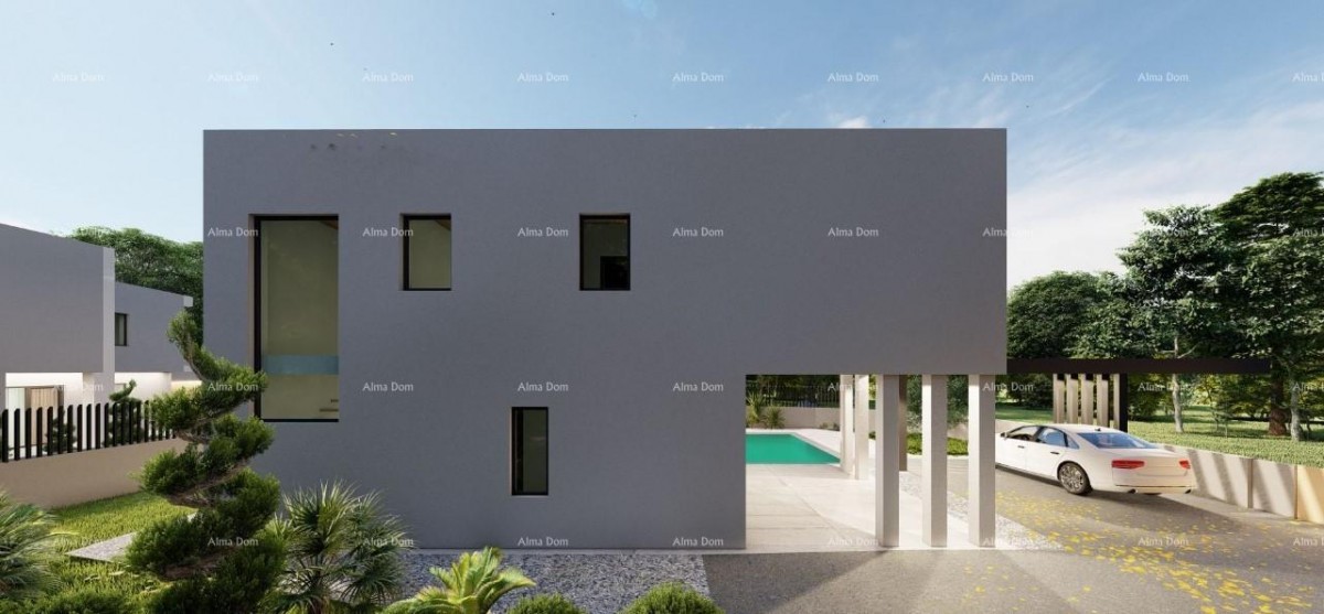 Prodaje se kuća u fazi izgradnje, sa bazenom i pogledom na more u Pomeru 10