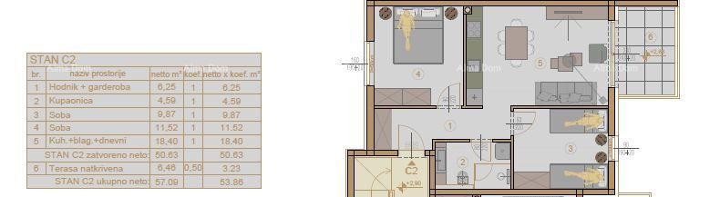 NEW BUILDING IN PULA – APARTMENT WITH TWO BEDROOMS AND BALCONY 7