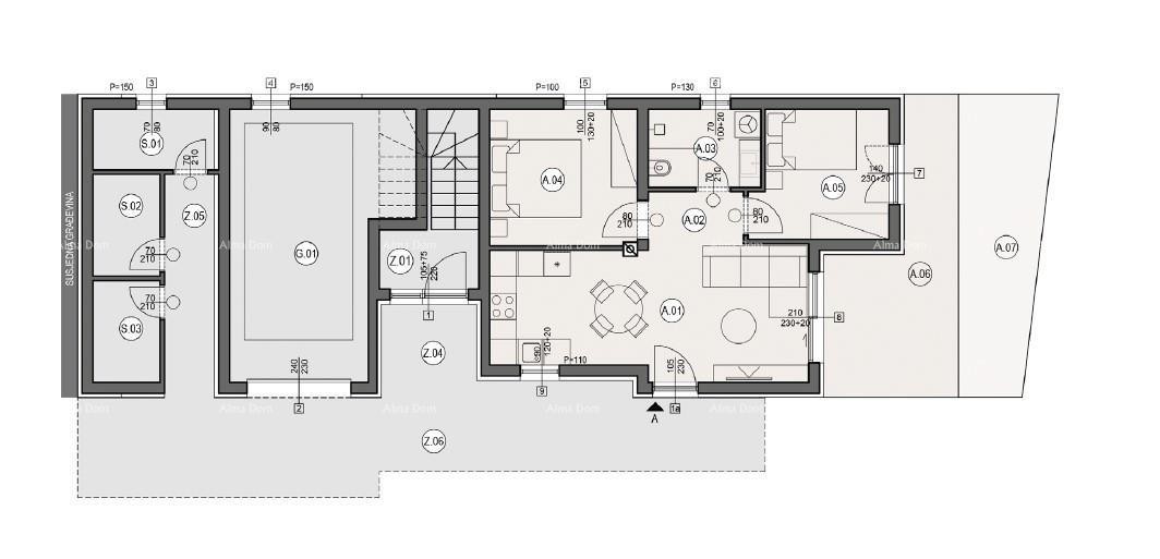 Prodaja stanov v gradnji - nov stanovanjski kompleks, Pula! Stan A Zg. A3 6