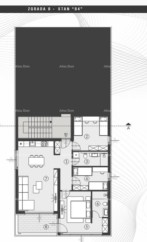 Vendita di appartamenti in moderna nuova costruzione con piscina comune, vicino a Fažana! B4 8