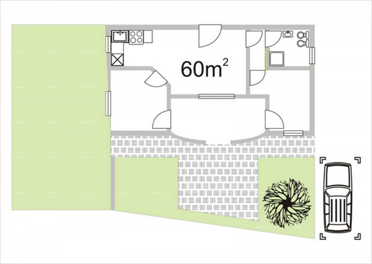 Rovinj – prizemni stan s vrtom, 60 m² 12