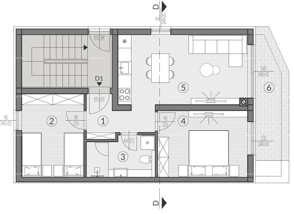 POLA, Valdebek - Appartamento al piano terra in vendita con giardino / D1 7