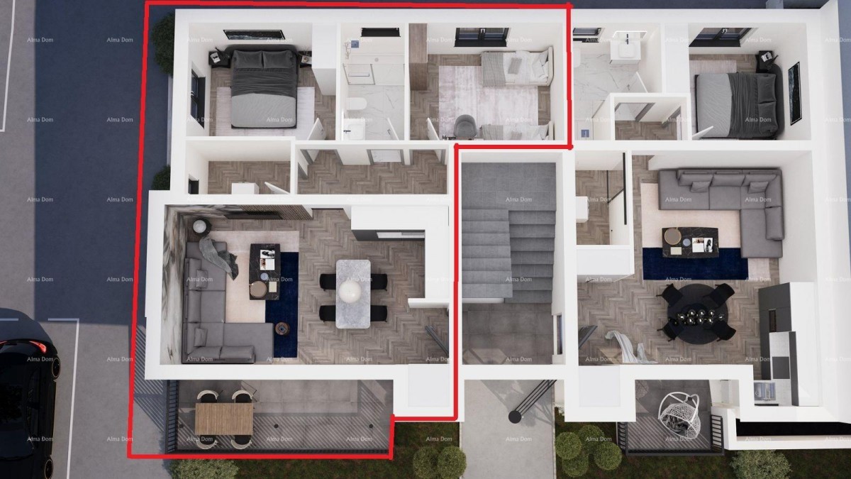 ŽMINJ – prostorno stanovanje v prvem nadstropju, idealno za družino (Stanovanje H) 2