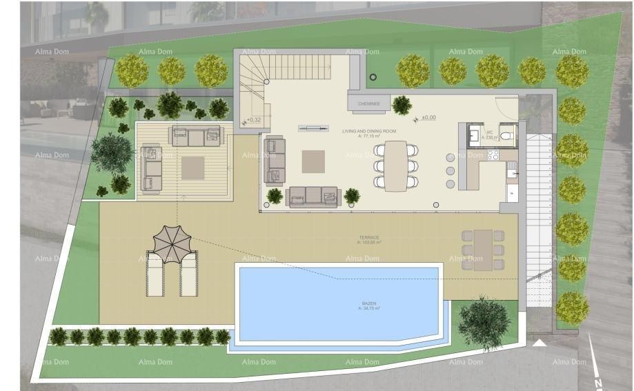 Prodaje se  novogradnja moderna samostojeća kuća s bazenom u blizini Buja 8