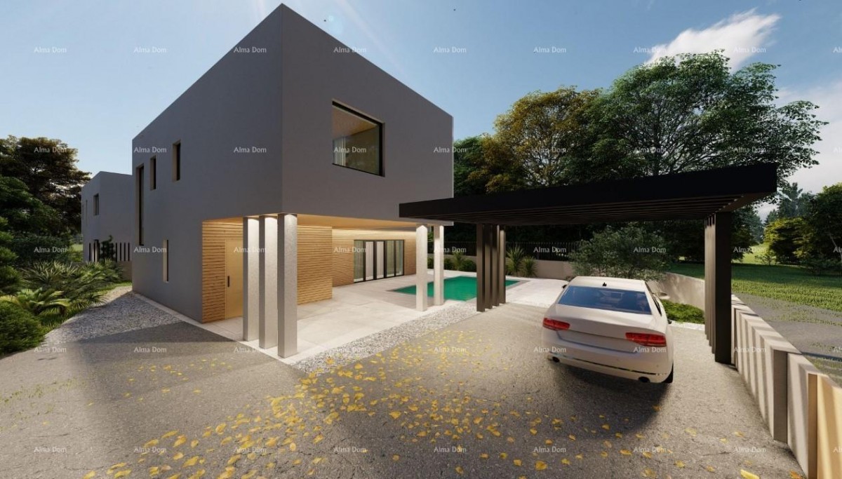 Prodaje se kuća u fazi izgradnje, sa bazenom i pogledom na more u Pomeru 11