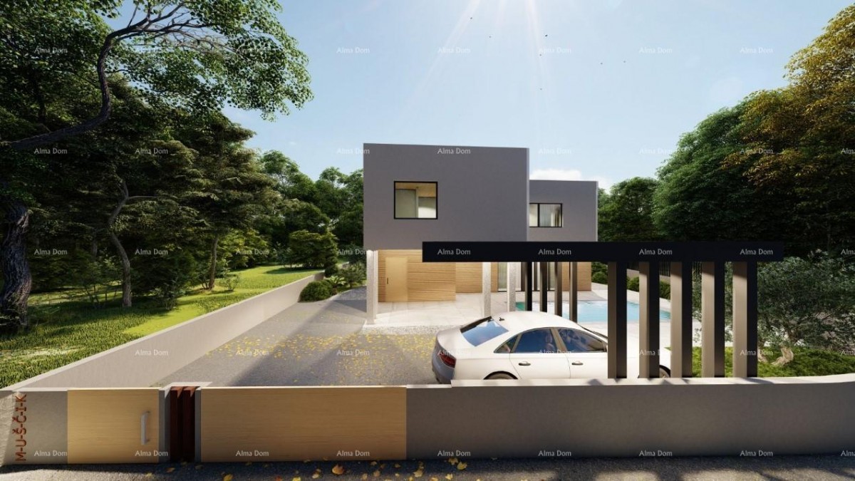 Prodaje se kuća u fazi izgradnje, sa bazenom i pogledom na more u Pomeru 5