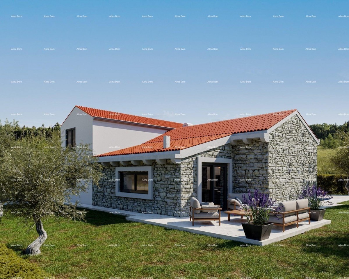 Vodnjan. kuća u izgradnji s bazenom  Svetvičenat, zemljište s građevinskom dozvolom! 2