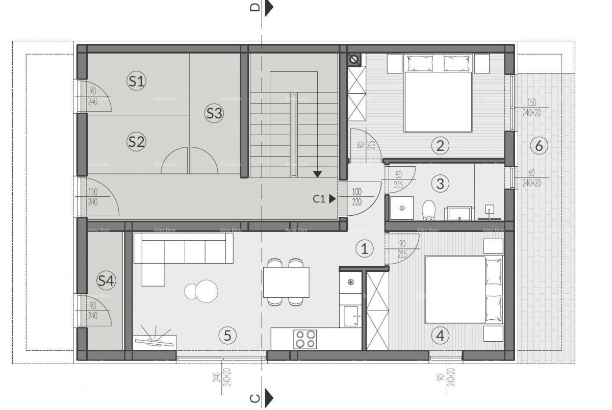 ПУЛА, Вельдебек - Квартира на первом этаже с садом, новостройка / C1 5