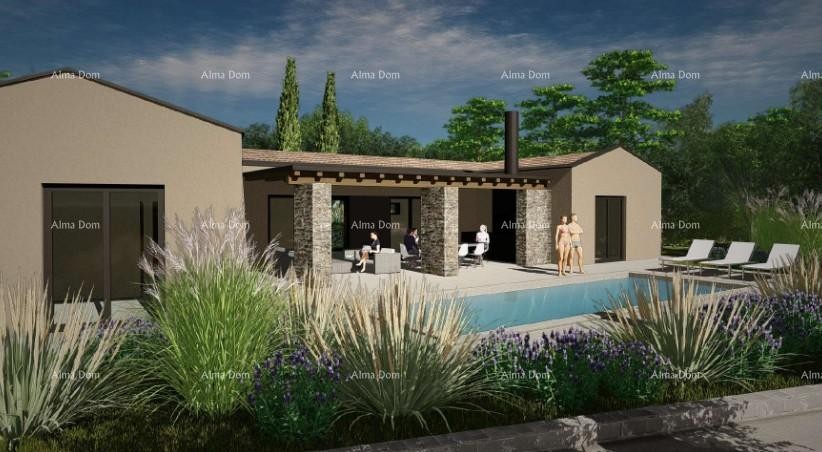 Sale - construction land with a project for building a single-story villa, Žminj V1 1