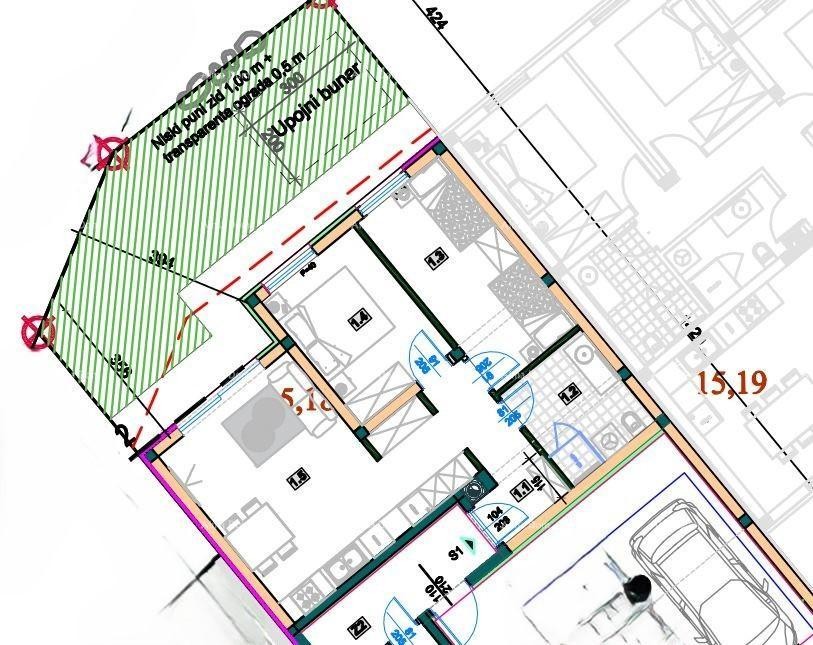 Dvosoban stan u prizemlju s vrtom 10