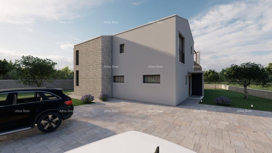 Участок под застройку с проектом виллы с бассейном, Ребичи. 3