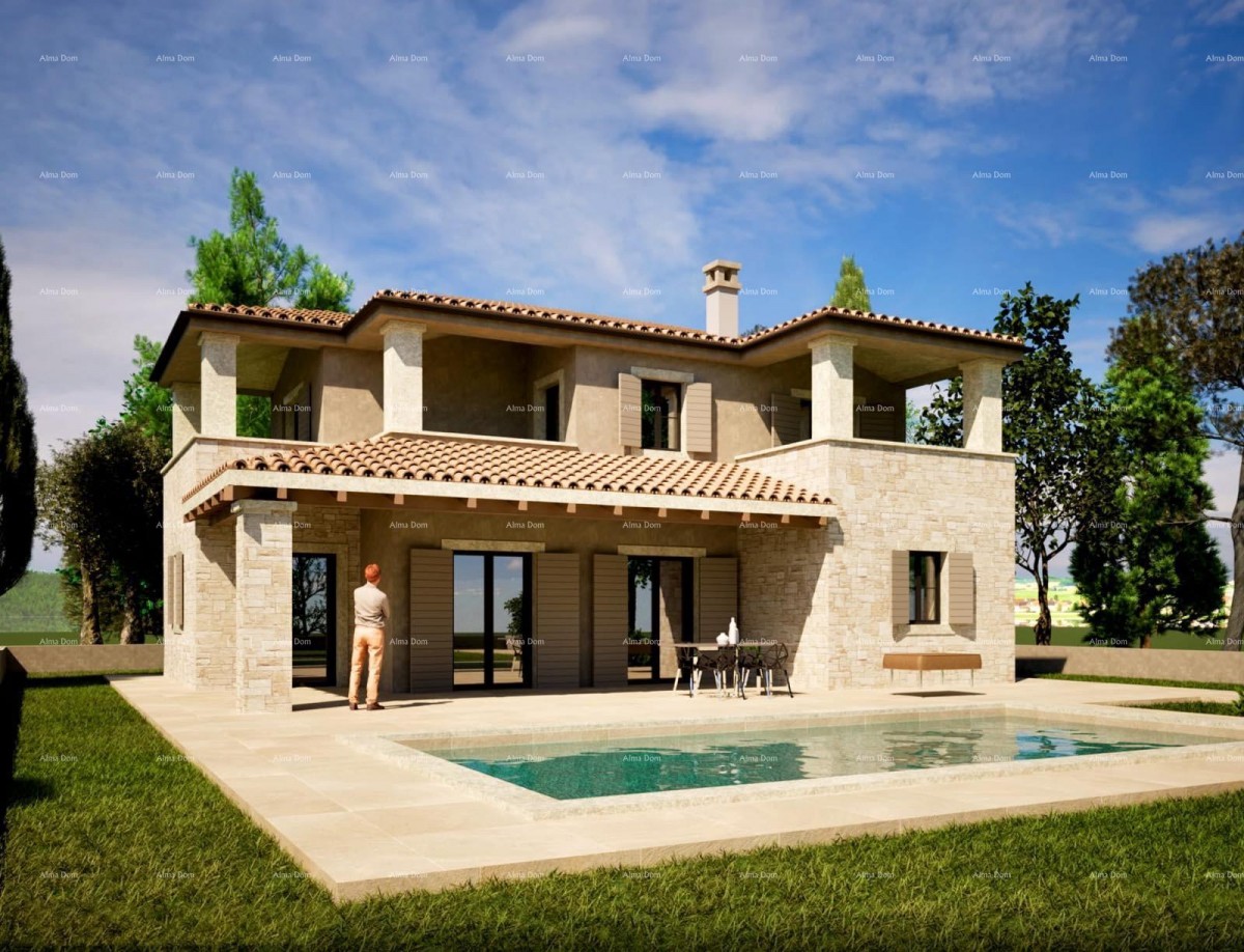 Kuća s bazenom i pogledom na more, Kaštelir 1