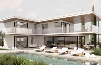 Kaštelir – moderna villa con piscina e vista mare