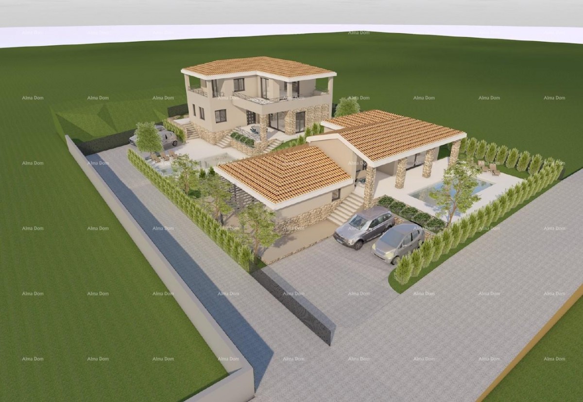 Istra. Bibići. Sale of construction land with a project, Bibići. 1