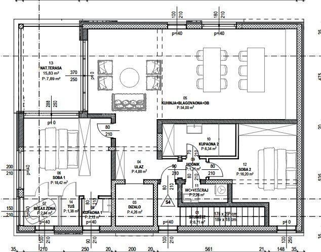Вабрига – Квартира на 2-м этаже с просторной террасой, 129,50 м² 3