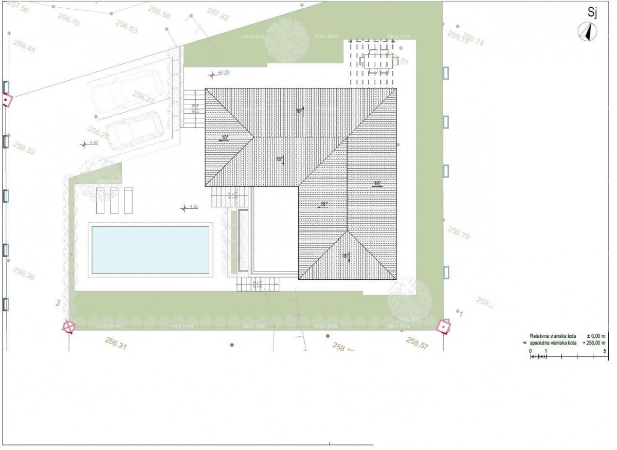 Istra. Bibići. Prodaja gradbenega zemljišča s projektom, Bibići 9