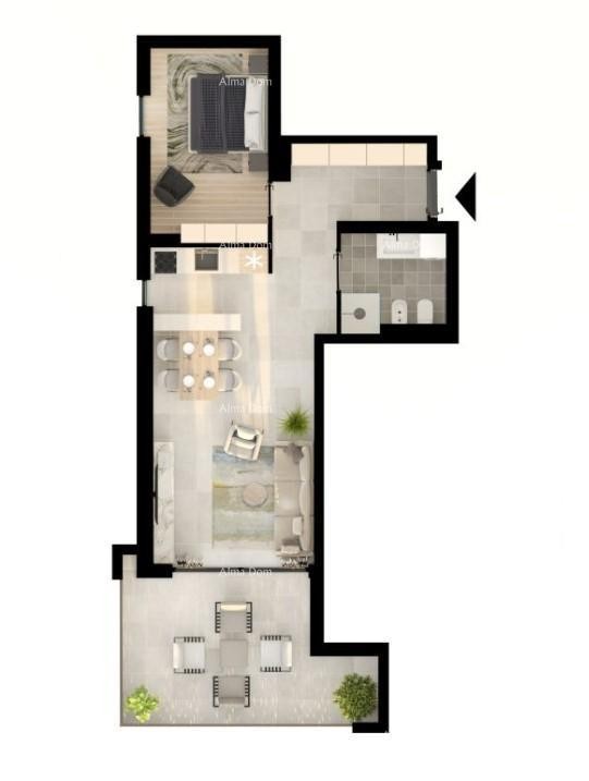 УМАГ! Современная квартира в первоклассном жилом комплексе рядом с морем, S31 9