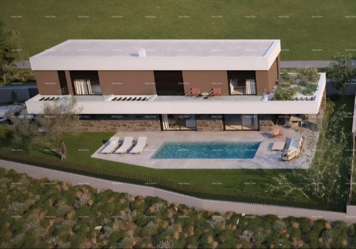 Kanfanar, moderna kuća u Roh-bau fazi 2