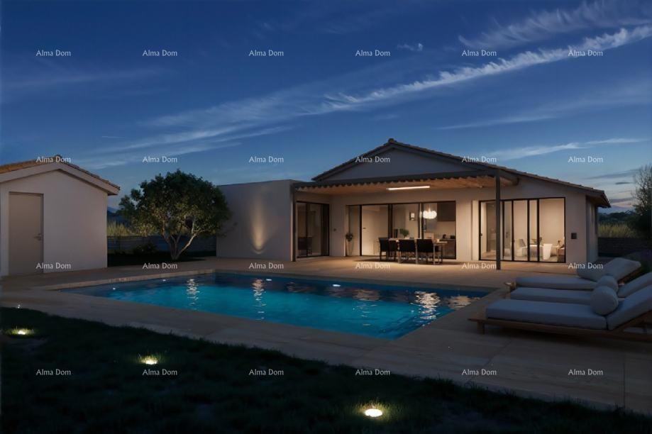 Construction land with permit – house project with pool 2