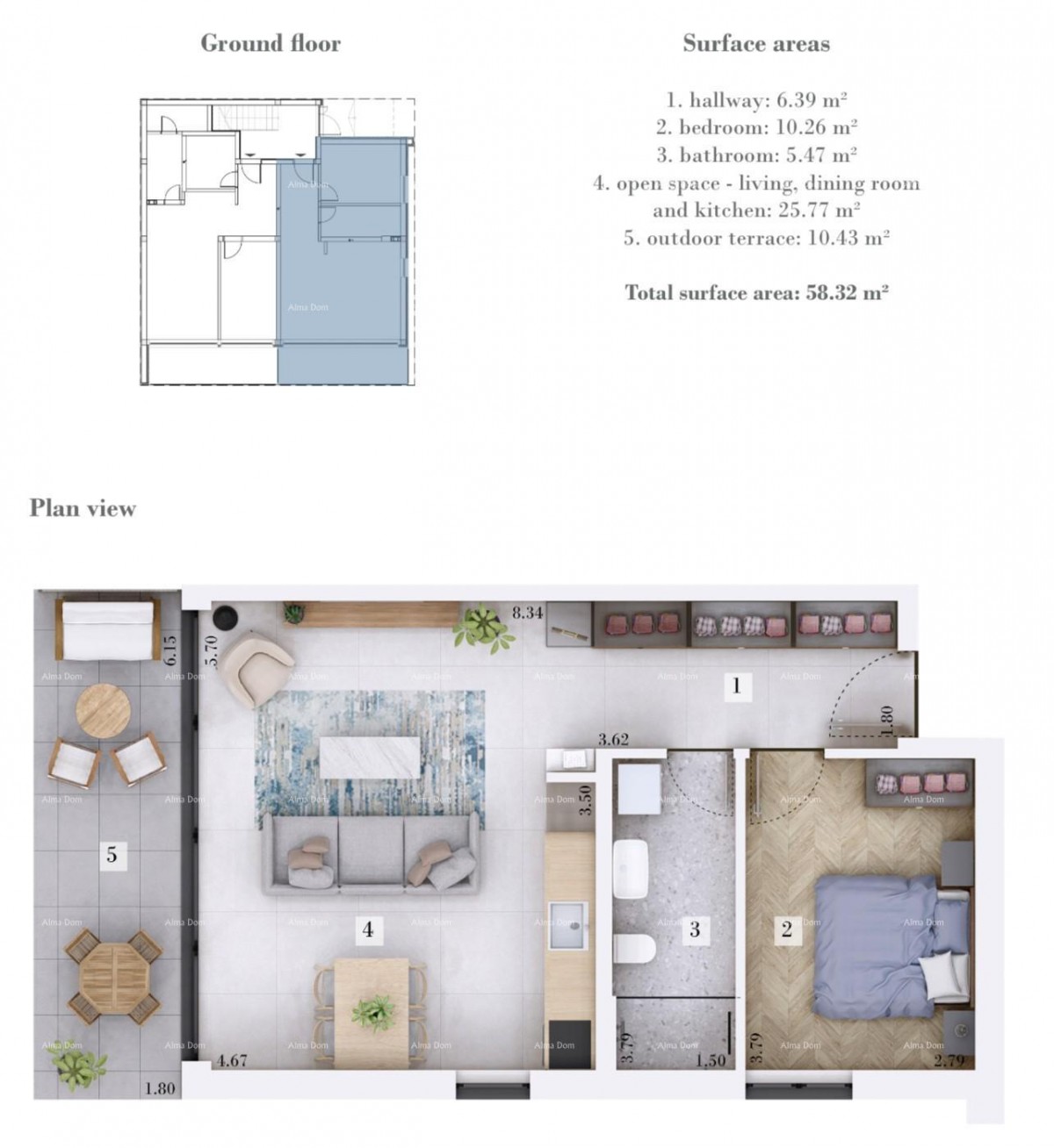 Продажа - квартира в новостройке с садом и парковочным местом, Рови 8