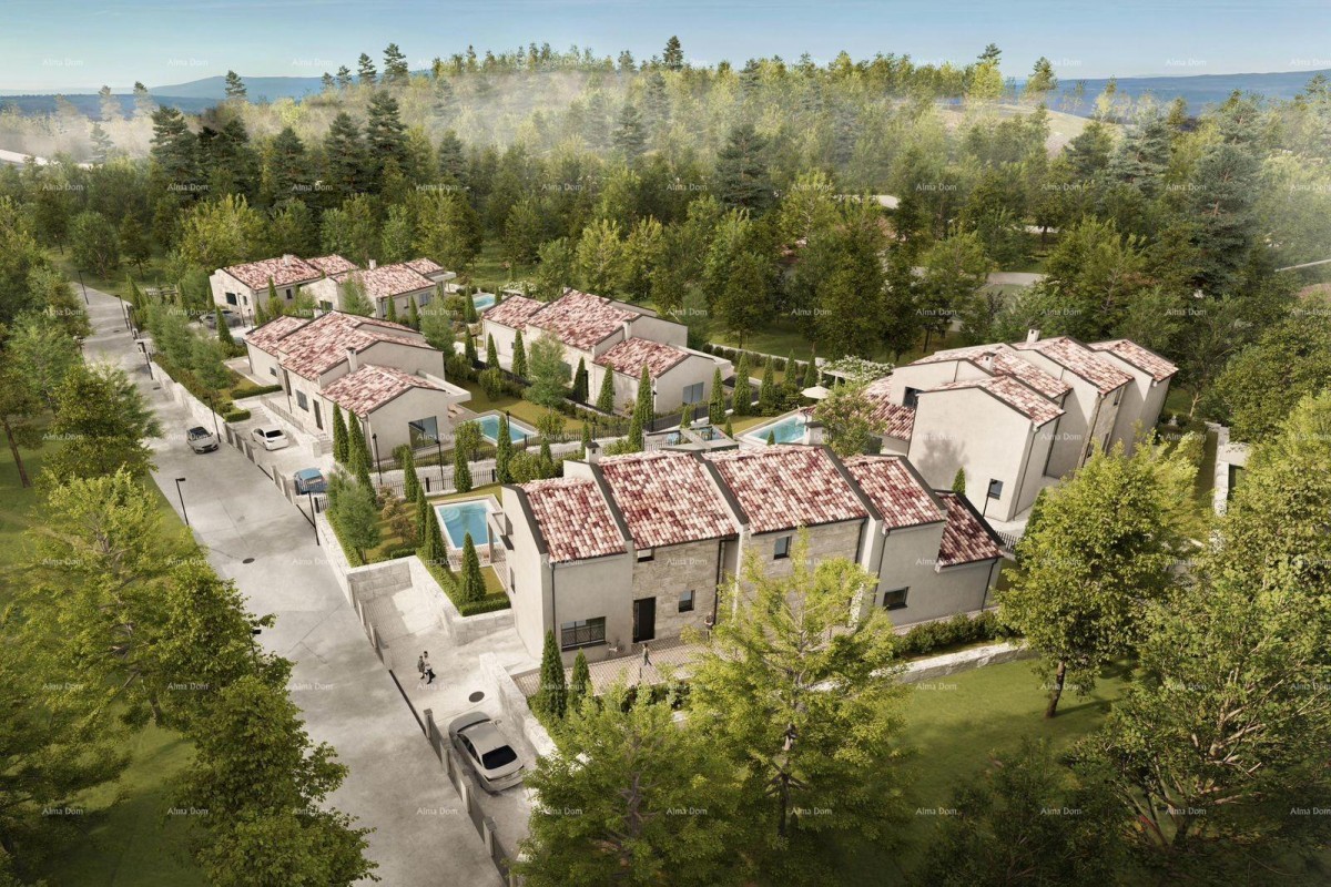 BARBAN - Gradbeno zemljišče s projektom (polovica dvojne hiše), 15 minut od morja 2