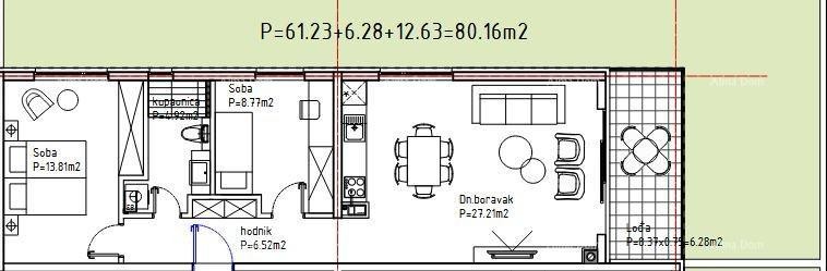 Nuovo! Appartamento con giardino in ottima posizione, Pola! 2