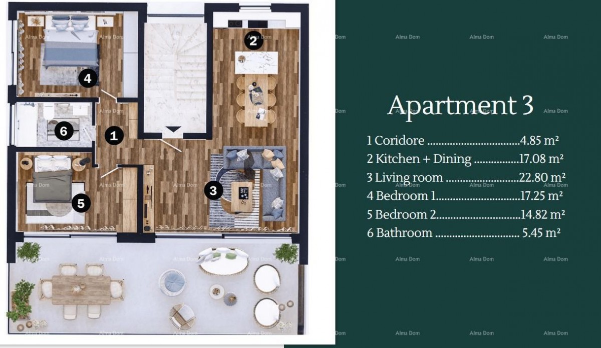 Продажа современных апартаментов в прекрасном жилом комплексе, Умаг A3-D7 9