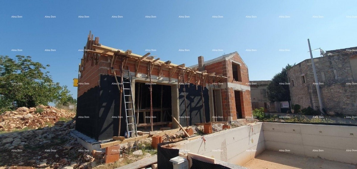 Vodnjan. Hiša v gradnji z bazenom in Svetvinčenat, zemljišče z gradbenim dovoljenjem! 7