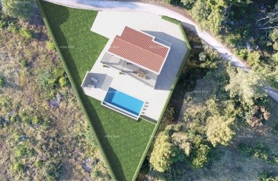 Na prodaju građevinsko zemljište s projektom kuće i bazenom – Vrh, Kaštel, Buje