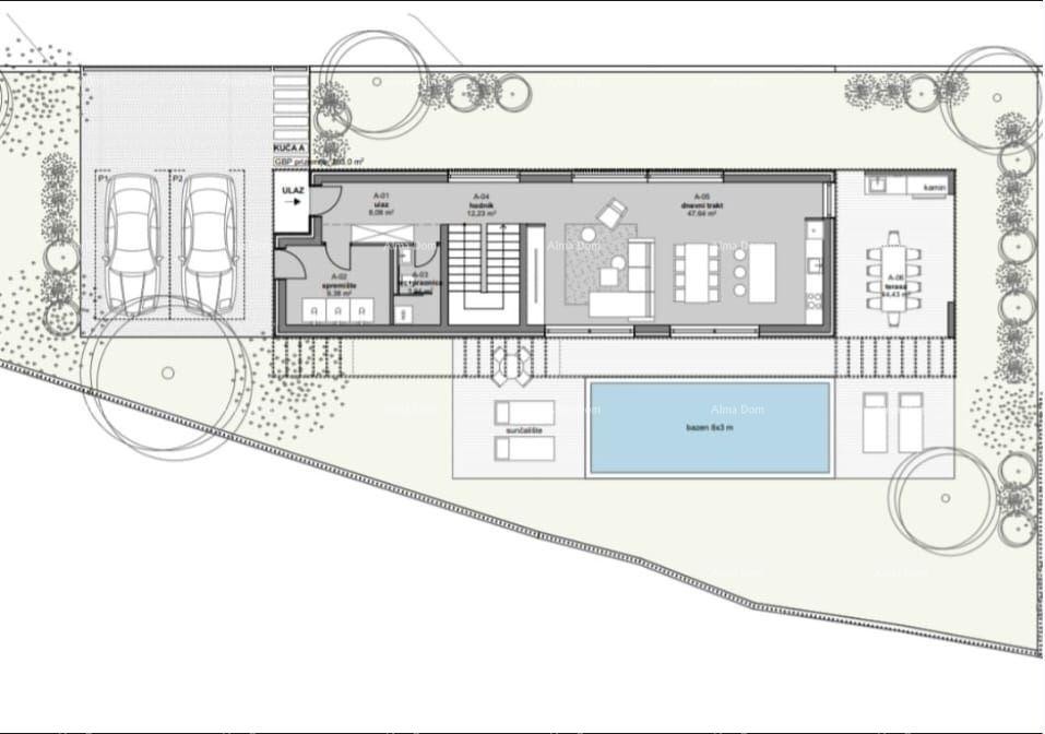Kanfanar, moderna kuća u Roh-bau fazi 5