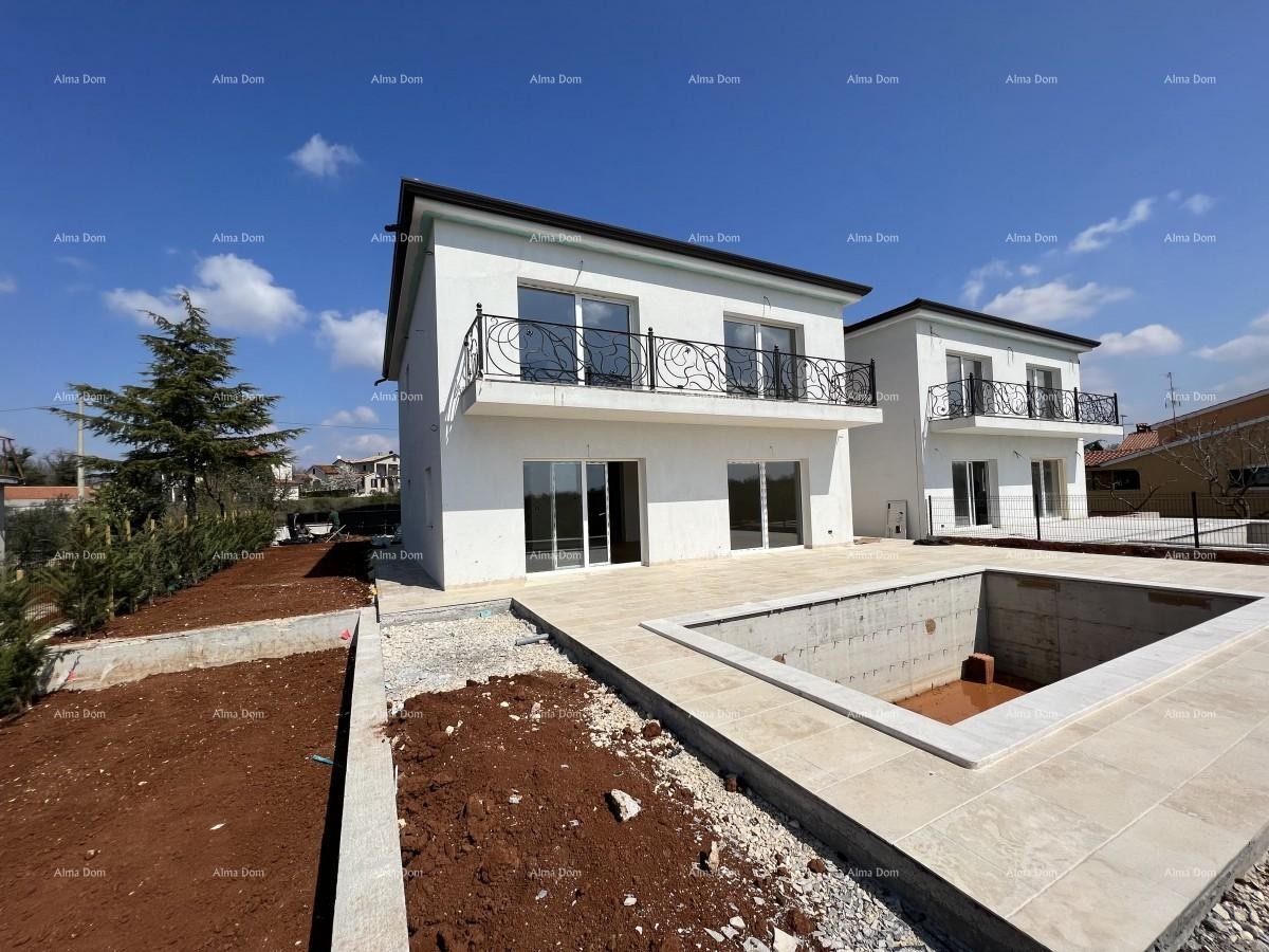 Nova hiša s bazenom, moderno opremljena. 7 km do centra mesta Poreč. 5