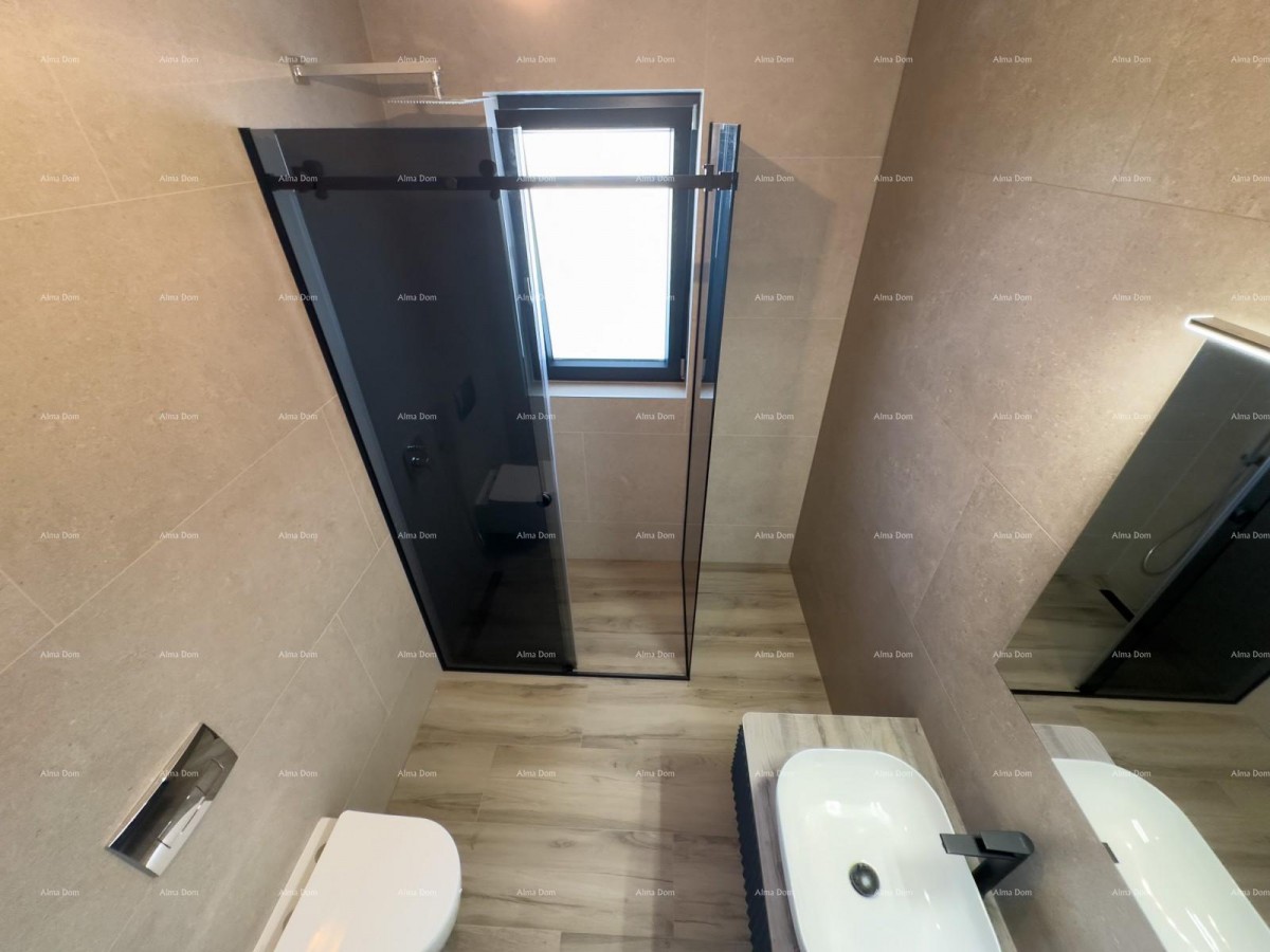 We are selling a semi-detached villa with a pool and a garage 30